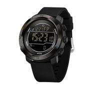 Forrader Montre militaire numérique tactile pour homme avec bracelet en nylon/silicone, montre de sport en plein air étanche avec compteur de calories, alarme, chronomètre, Ruban en silicone/noir