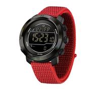 Forrader Montre militaire numérique tactile pour homme avec bracelet en nylon/silicone, montre de sport en plein air étanche avec compteur de calories, alarme, chronomètre, Sangle en nylon / rouge