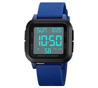 Forrader Montre numérique de sport pour homme, étanche, avec rétroéclairage LED, alarme, compte à rebours, double heure, chronomètre, 12/24 heures pour homme, femme, adolescent