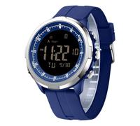 Forrader Montre numérique étanche pour homme - Montre de sport de plein air avec compteur de calories, chronomètre, alarme, Bleu argenté, Sangle