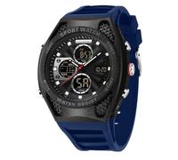 Forrader Montres militaires tactiques étanches pour homme - Montre de sport numérique multifonction analogique et numérique, bleu