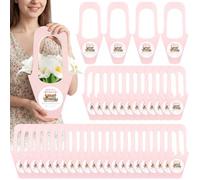 ForraFun Lot de 100 sacs cadeaux pour fête prénuptiale Fresh Off the Market - Avec poignée et logo autocollants - Pour mariage, enterrement de vie de jeune fille, fiançailles (rose)