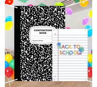 ForraFun Lot de 2 grandes toiles de fond pour école, décoration de salle de classe, carnet de notes de 1 x 0,7 m et 2 x 1,3 m pour première journée d'école, fournitures de fête de maternelle