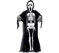 Forreen Costume de Squelette pour Enfant 80 cm, Costume de Squelette d'Halloween Costume d'Halloween Effrayant avec masque Scream Mitaine pour Fête de Noël,Robe d'Halloween,Cosplay