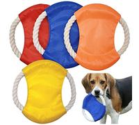 Forreen Hundefrisbee, 4 Stück Hund Frisbee Natürliches Baumwolle Hund Fliegende Scheibe Bunt Ungiftiger Bissresistan Haustier Frisbee für Hundetraining Werfen Fangen Spielen (Zufällige Farbe)