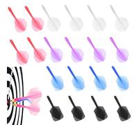 Forreen Tige de Fléchettes Intégrée, 20 Pièces Fléchettes et Ailettes Professionnelles Plastique Légères 2BA Tiges et Ailettes de Fléchettes pour Votre Jeu de fléchettes