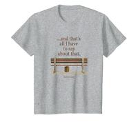 Forrest Gump and That's All I Have to Say About That Quote T-Shirt, Enfant, Gris Chiné, 10 Ans