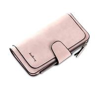 FORRICA Portefeuille Femme Longue Cuir Porte Monnaie Dames Fermeture Éclair Porte Cartes Élégant Vintage Portefeuilles avec Boîte Cadeau Rose