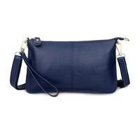 FORRICA Portefeuille Femmes Téléphone Sac à Bandoulièr Cuir Véritable Petit Bandoulière Pochette Dames Elegant Glissière Porte Monnaie Bleu