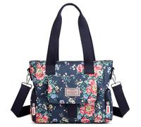 FORRICA Sac à Main Femmes Sacs à Bandoulière Grande Sac D'épaule Impression de Mode Imperméable Dames Sac Cabas avec Multi Poches Fleur E