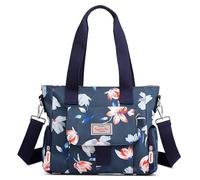 FORRICA Sac à Main Femmes Sacs à Bandoulière Grande Sac D'épaule Impression de Mode Imperméable Dames Sac Cabas avec Multi Poches Fleur D