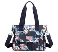 FORRICA Sac à Main Femmes Sacs à Bandoulière Grande Sac D'épaule Impression de Mode Imperméable Dames Sac Cabas avec Multi Poches Fleur C