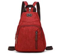 FORRICA Sac de Poitrine Femme à Dos Petit Léger Bandoulière D'épaule Imperméable Sling Bag pour Voyager Sport Cyclisme Rouge