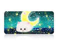 FORRICA Tapis de Souris Mignon sous Main Bureau 900x400 MM Gaming Mouse Pad XXL Grand Claviers Tapis Imperméable Antidérapant pour PC Ordinateur Jeux Bureau Chat D