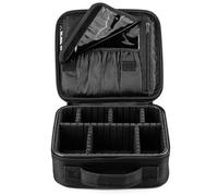 FORRICA Trousse Maquillage Femme Rangement Cosmétique Voyage Sac de Maquillage Professionnel Malette Maquillage Fille avec Cloison Amovible Pinceaux Pochette Noir