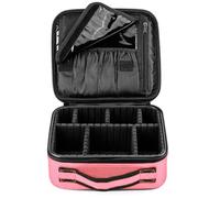 FORRICA Trousse Maquillage Femme Rangement Cosmétique Voyage Sac de Maquillage Professionnel Malette Maquillage Fille avec Cloison Amovible Pinceaux Pochette Rose