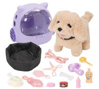 Forroby Chien Jouet Enfant,Chien Qui Marche et Aboie, Chien Interactif et Remue Sa Queue avec Laisse et Sac à Dos,Peluches et Animaux Interactifs,Rôle Cadeau Jouet Fille 3 4 5 6 Ans