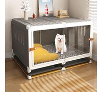 FORRTY Cage pour Chien Cage A Chien Cage pour Petit Chien La Matière Plastique Est Hautement Respirante Et Offre Une Grande Capacité D'espace Et des Espaces De Vie Clairs(71x46x46cm)