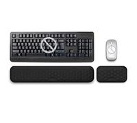 FORRTY Ensemble Repose-Poignet avec Tapis Clavier & Souris, Mousse Mémoire Douce, Repose-Paume Ergonomique, Antidérapant, Rebond Rapide, Soulagement Canal Carpien(Noir,L Size Set)