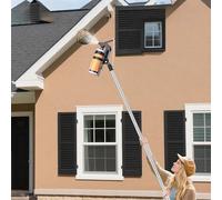 FORRTY Perche Télescopique Spray, Adaptateur Rallonge Bombe Aérosol, Angle Réglable 0-115°, Perche Longue Portée Anti-Guêpes, Extension Peinture, Nettoyeur De Fenêtres 1.6m-4.0m(3.2m)