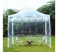 FORRTY Tente Pliante avec Parois Transparentes PVC Armature Acier 4cm Pop Up Tente De Jardin Pliable Gazebo Étanche Portable for Camping Marché Terrasse BBQ Fête Événement(Three-Sided,2X3m)