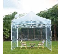 FORRTY Tente Pliante avec Parois Transparentes PVC Armature Acier 4cm Pop Up Tente De Jardin Pliable Gazebo Étanche Portable for Camping Marché Terrasse BBQ Fête Événement(Three-Sided,2X2m)