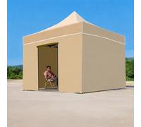 FORRTY Tente Pliante Hexagonale Robuste avec Parois Cadre Acier 45mm Tente Instantanée Étanche Anti-UV Abri De Jardin Pliable 2m/3m/4.5m Gazebo Extérieur Serre Plantes Événement(Opaque,3X3m)