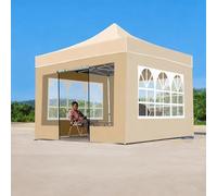 FORRTY Tente Pliante Hexagonale Robuste avec Parois Cadre Acier 45mm Tente Instantanée Étanche Anti-UV Abri De Jardin Pliable 2m/3m/4.5m Gazebo Extérieur Serre Plantes Événement(with Windows,3X3m)