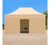 FORRTY Tente Pliante Hexagonale Robuste avec Parois Cadre Acier 45mm Tente Instantanée Étanche Anti-UV Abri De Jardin Pliable 2m/3m/4.5m Gazebo Extérieur Serre Plantes Événement(Opaque,3X4.5m)