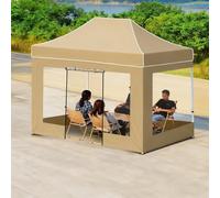 FORRTY Tente Pliante Hexagonale Robuste avec Parois Cadre Acier 45mm Tente Instantanée Étanche Anti-UV Abri De Jardin Pliable 2m/3m/4.5m Gazebo Extérieur Serre Plantes Événement(Transparent,2X3m)