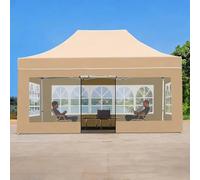 FORRTY Tente Pliante Hexagonale Robuste avec Parois Cadre Acier 45mm Tente Instantanée Étanche Anti-UV Abri De Jardin Pliable 2m/3m/4.5m Gazebo Extérieur Serre Plantes Événement(with Windows,3X4.5m)