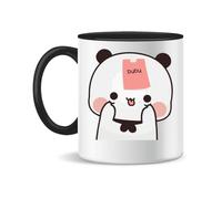 Forsca Bubu Dudu Sticker On Head Tasse à Thé et Café en Céramique, 330ml, Blanc Magique, Rose, Noir 330ml