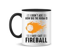 Forsca I Cast Fireball Wizard Sorcerer Dm Tasse à Thé et Café en Céramique, 330ml, Blanc Magique, Rose, Noir 330ml