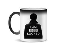 Forsca Sherlock Holmes Series I Am Sher Locked Tasse à Thé et Café en Céramique, 300ml, Blanc Magique, Rose, Noir 330ml