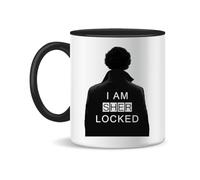 Forsca Sherlock Holmes Series I Am Sher Locked Tasse à Thé et Café en Céramique, 300ml, Blanc Magique, Rose, Noir 330ml