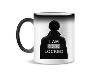 Forsca Sherlock Holmes Series I Am Sher Locked Tasse à Thé et Café en Céramique, 300ml, Blanc Magique, Rose, Noir 330ml