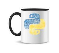 Forsca Vintage Python Logo Tasse à Thé et Café en Céramique, 300ml, Blanc Magique, Rose, Noir 330ml