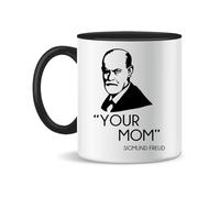 Forsca Your Mom Freud Sigmund Tasse à Thé et Café en Céramique, 330ml, Blanc Magique, Rose, Noir 330ml