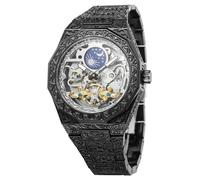 FORSINING Montre-bracelet mécanique automatique pour homme avec phases de lune et mécanisme à remontage automatique