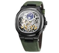 FORSINING Montre Homme Tourbillon Automatique Steampunk Phase de Lune Mécanique Bracelet Cuir
