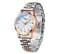 FORSINING Montre mécanique automatique pour femme, bracelet en acier inoxydable doré rose, cadran squelette de luxe, élégante montre-bracelet pour femme, 88304