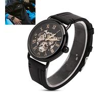 FORSINING Montre Mécanique élégante pour Homme, Montre-Bracelet Semi-Automatique à la Mode avec Cadran Squelette, Convient pour Les Réunions Entre Amis, Boîtier en Acier Inoxydable, Surface