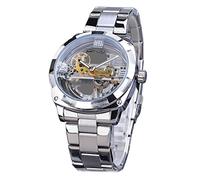 FORSINING Montre pour homme - Cadran transparent - Automatique - Squelette classique - En acier inoxydable - Étanche, Argenté., Bracelet
