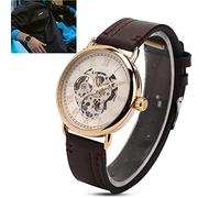 FORSINING Montre Semi-Automatique élégante pour Hommes, Montre-Bracelet étanche à Mouvement Mécanique Précis avec Cadran Squelette, Parfaite pour Les Cadeaux de la Saint-Valentin, Boîtier en