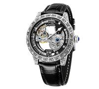 FORSINING Montre Squelette à Remontage Automatique Pour Homme - Mécanisme d'Horloge Transparent