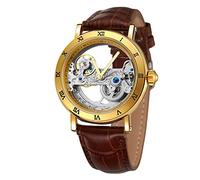 Forsining pour Homme Populaire Mode Autoamtic Squelette Anglog Cadran Montre avec Bracelet en Cuir véritable