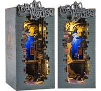 FORSMANO 3D DIY Book Nook Magic House Kit de construction en bois avec lumière LED, avec 216 pièces de puzzle, modèle de coin de livre pour décoration d'étagère et idées de cadeaux