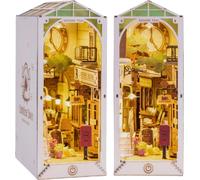 FORSMANO Book Nook 3D en bois Puzzle DIY avec meubles, avec 246 pièces de puzzle, coin livre en kit pour décoration d'étagère, cadeau pour adolescents & adultes