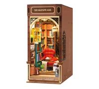 FORSMANO Booknook 3D en bois avec lumière, avec 194 pièces de puzzle, kit de bricolage, décoration de la bibliothèque, montage facile, idée de cadeau pour adolescents & adultes