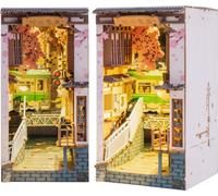 FORSMANO DIY Book Nook miniature en bois Sakura Densya avec lumière LED, avec 340 pièces de puzzle, cadeau veilleuse pour adultes & adolescents